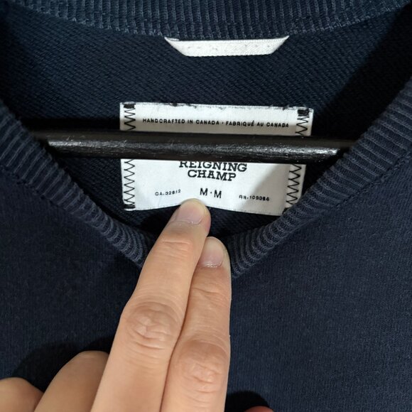 Reigning Champ Cotton Crewneck Pullover Sweatshirt - Men's Size M - Blue - Picture 3 of 9